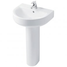 Ideal Standard Concept Arc Handrinse Basin and Full Pedestal 450mm Wide 1 Tap Hole