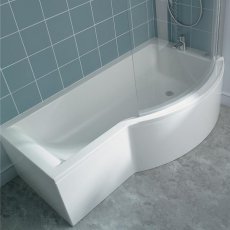 Ideal Standard Concept Shower Bath 1700mm x 700mm/900mm Right Handed 0 Tap Hole White