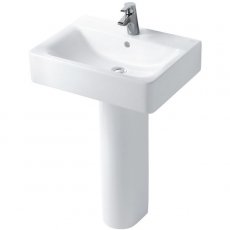 Ideal Standard Concept Cube Short Projection Basin and Full Pedestal 550mm Wide 1 Tap Hole
