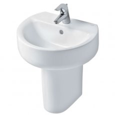 Ideal Standard Concept Sphere Basin and Semi Pedestal 500mm Wide 1 Tap Hole