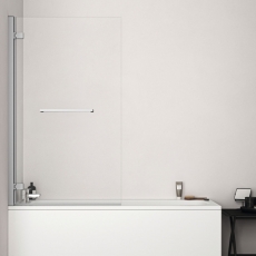 Ideal Standard I.Life Hinged RH Bathscreen with Towel Rail 1500mm High x 900mm Wide 8mm Glass - Bright Silver