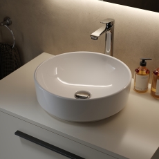 Ideal Standard I.Life O Vessel Round Sit-On Countertop Basin 400mm Wide - White
