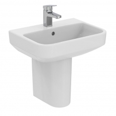 Ideal Standard I.Life S Compact Basin and Semi Pedestal 500mm Wide - 1 Tap Hole
