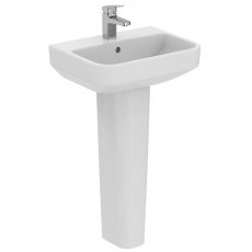 Ideal Standard I.Life S Compact Basin and S & B Full Pedestal 500mm Wide - 1 Tap Hole