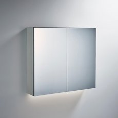 Ideal Standard 2-Door Mirror Cabinet with Bottom Ambient Light 800mm Wide - Aluminium