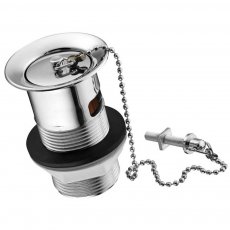 Ideal Standard 1.25 Inch Chrome Plated Plastic Waste with Plug and Chain - Slotted
