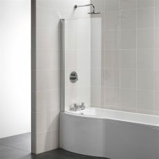 Ideal Standard Tempo Arc Curved Hinged Bath Screen 1400mm H x 820mm W - 5mm Glass