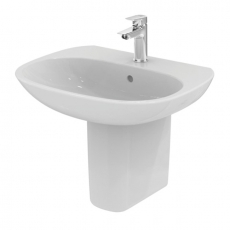 Ideal Standard Tesi Basin and Semi Pedestal 600mm Wide 1 Tap Hole