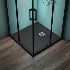 Ideal Standard Ultra Flat S+ Jet Black Square Shower Tray