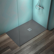 Ideal Standard Ultra Flat S+ Concrete Grey Rectangular Shower Tray
