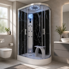Insignia Marble Edition Offset Quadrant Steam Shower Cabin