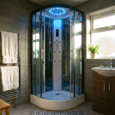 Insignia Platinum Quadrant Non Steam Shower Cabin 900mm x 900mm - Black Frame