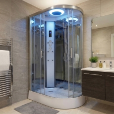 Insignia Premium Offset Quadrant Non Steam Shower Cabin 1100mm x 700mm LH - Chrome Frame