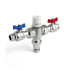 Intamix 28mm Thermostatic Mixing Valve with Isolation Unions and Valves Chrome
