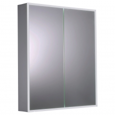 JTP Aspect 2-Door Mirrored Bathroom Cabinet with Demister Pad 700mm H x 600mm W - Chrome