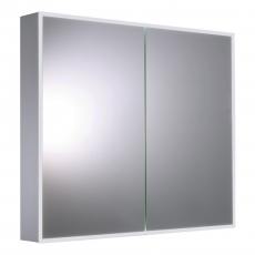 JTP Aspect 2-Door Mirrored Bathroom Cabinet with Demister Pad 700mm H x 820mm W - Chrome