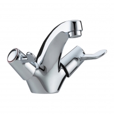 JTP Astra Lever Mono Basin Mixer Tap with Pop Up Waste Dual Handle - Chrome