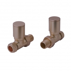 JTP Straight Radiator Valve Pair Pack - Brushed Bronze