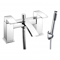 JTP Dash Lever Pillar Mounted Bath Shower Mixer Tap with Kit - Chrome