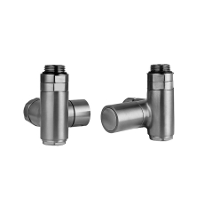 JTP Corner Dual Fuel Radiator Valves Pair Pack - Brushed Black