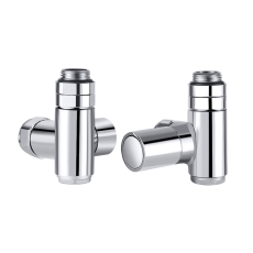 JTP Corner Dual Fuel Radiator Valves Pair Pack - Chrome