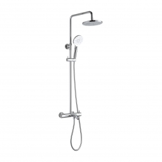 JTP Florence Thermostatic Shower Pole with Overhead Shower and Hand Shower + Bath Spout