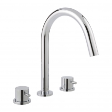 JTP Florence 3-Hole Bath Filler Tap - Chrome