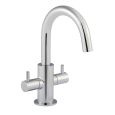 JTP Florence Mono Basin Mixer Tap Dual Handle - Brass with Chrome Finish