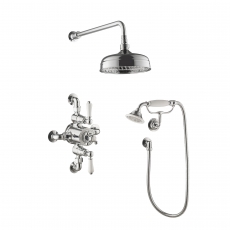 JTP Grosvenor Thermostatic Exposed Shower Mixer with Fixed Head and Handset - Chrome