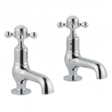 JTP Grosvenor Cloakroom Basin Taps Pair Cross Handle - Chrome