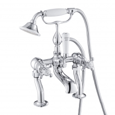 JTP Grosvenor Pillar Mounted Bath Shower Mixer Tap Cross Handle with Kit - Chrome