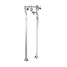 JTP Grosvenor Cross Freestanding Bath Filler Tap with Matt Black Indices - Chrome