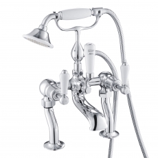 JTP Grosvenor Pillar Mounted Bath Shower Mixer Tap Lever Handle with Kit - Chrome