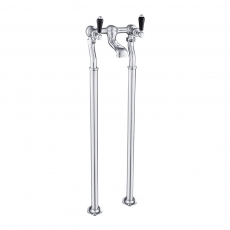 JTP Grosvenor Lever Freestanding Bath Filler Tap - Chrome/Black
