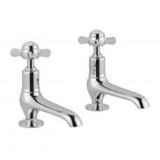 JTP Grosvenor Long Nose Basin Taps Pair Pinch Handle - Chrome
