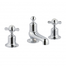JTP Grosvenor 3-Hole Deck Mounted Bath Filler Tap Pinch Handle - Chrome