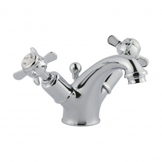 JTP Grosvenor Basin Mixer Tap with Pop Up Waste Pinch Handle - Chrome
