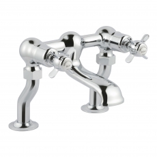 JTP Grosvenor Pillar Mounted Bath Filler Tap Pinch Handle - Chrome
