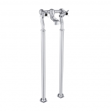 JTP Grosvenor Pinch Freestanding Bath Filler Tap Matt Black Indices - Chrome