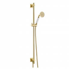 JTP Grosvenor Shower Slider Rail Kit with Single Function Handset - Brushed Brass