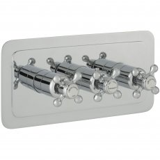 JTP Grosvenor Cross Thermostatic Concealed 2 Outlets Shower Valve - Chrome