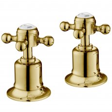 JTP Grosvenor Cross Panel Valves Pair - Polished Gold