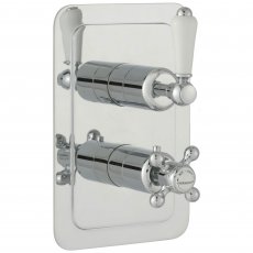 JTP Grosvenor Lever Vertical Thermostatic Concealed 2 Outlets Shower Valve Dual Handle - Chrome