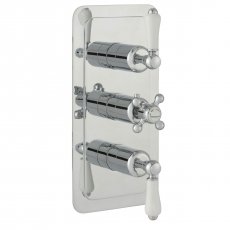 JTP Grosvenor Lever Vertical Thermostatic Concealed 2 Outlets Shower Valve Triple Handle - Chrome