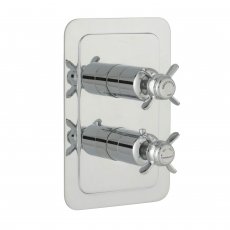 JTP Grosvenor Pinch Vertical Thermostatic Concealed 1 Outlet Shower Valve Dual Handle - Chrome/White