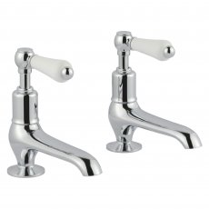 JTP Grosvenor Long Nose Basin Taps Pair Lever Handle - Chrome