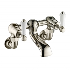 JTP Grosvenor Wall Mounted Bath Filler Tap Lever Handle - Nickel