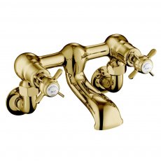 JTP Grosvenor Bath Filler Tap Pinch Handle Wall Mounted - Polished Gold