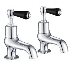 JTP Grosvenor Bath Taps Pair Lever Handle - Chrome/Black
