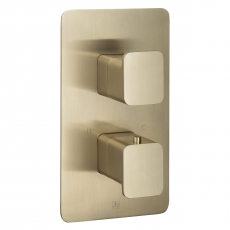 JTP HIX Thermostatic Concealed 1 Outlet Shower Valve Dual Handle - Brushed Brass
